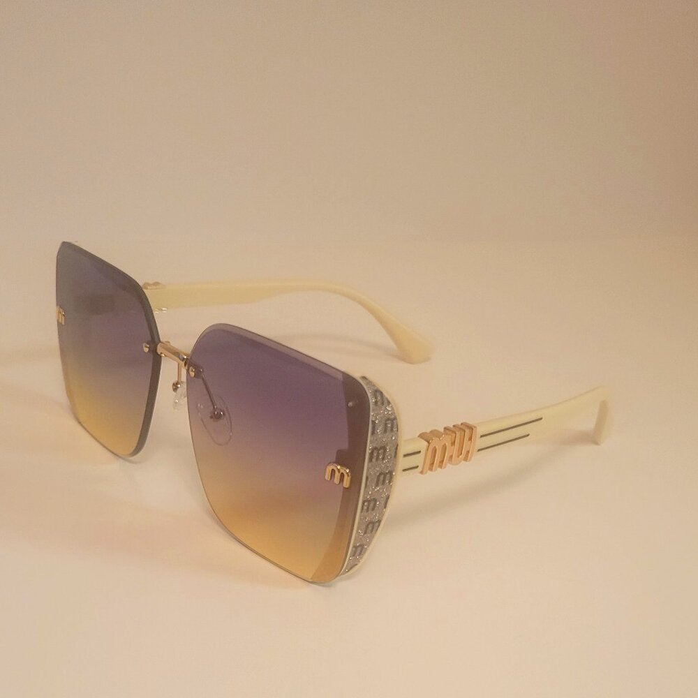 Women's Yellow and Purple Gradient Fashion Sunglasses